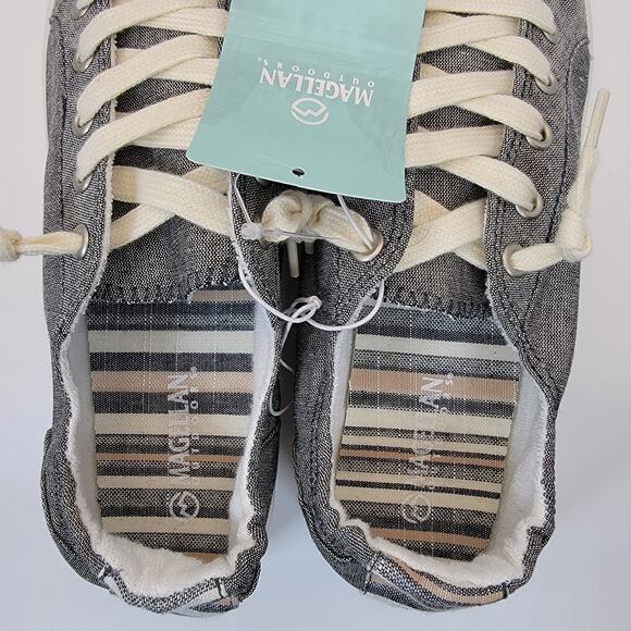 Magellan Outdoors Casual Shoes Womens 9B Gray Canvas Lace Up Comfort Sneaker - Picture 6 of 8